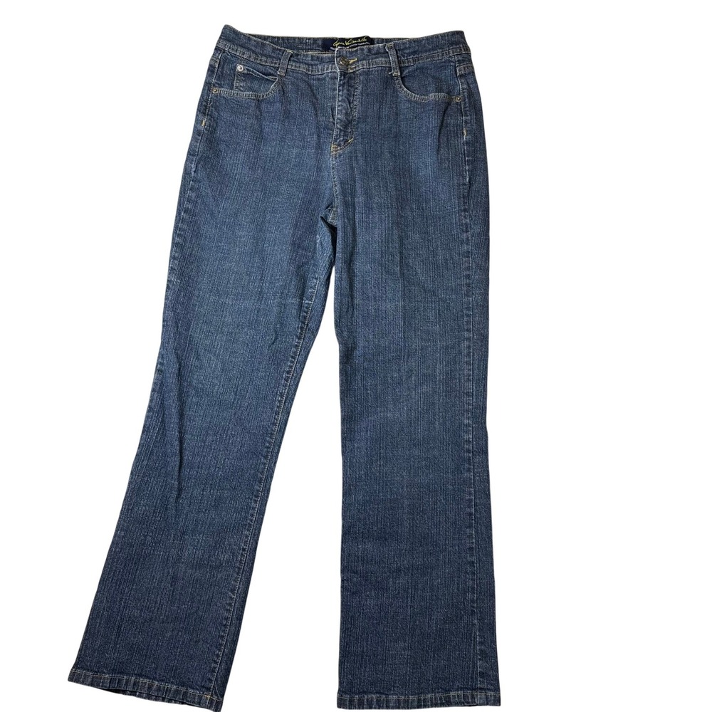 Gloria Vanderbilt Womens 16 Average Straight Leg Jeans Dark Wash Blue Denim Pant